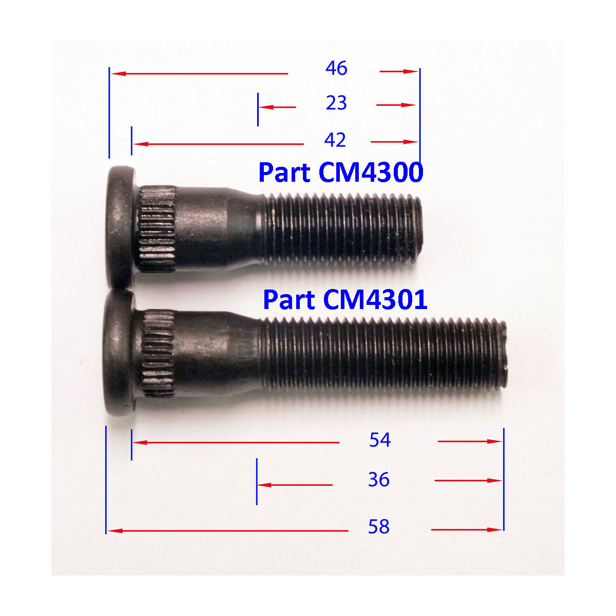 TR26 + 1/2"Longer Wheel stud